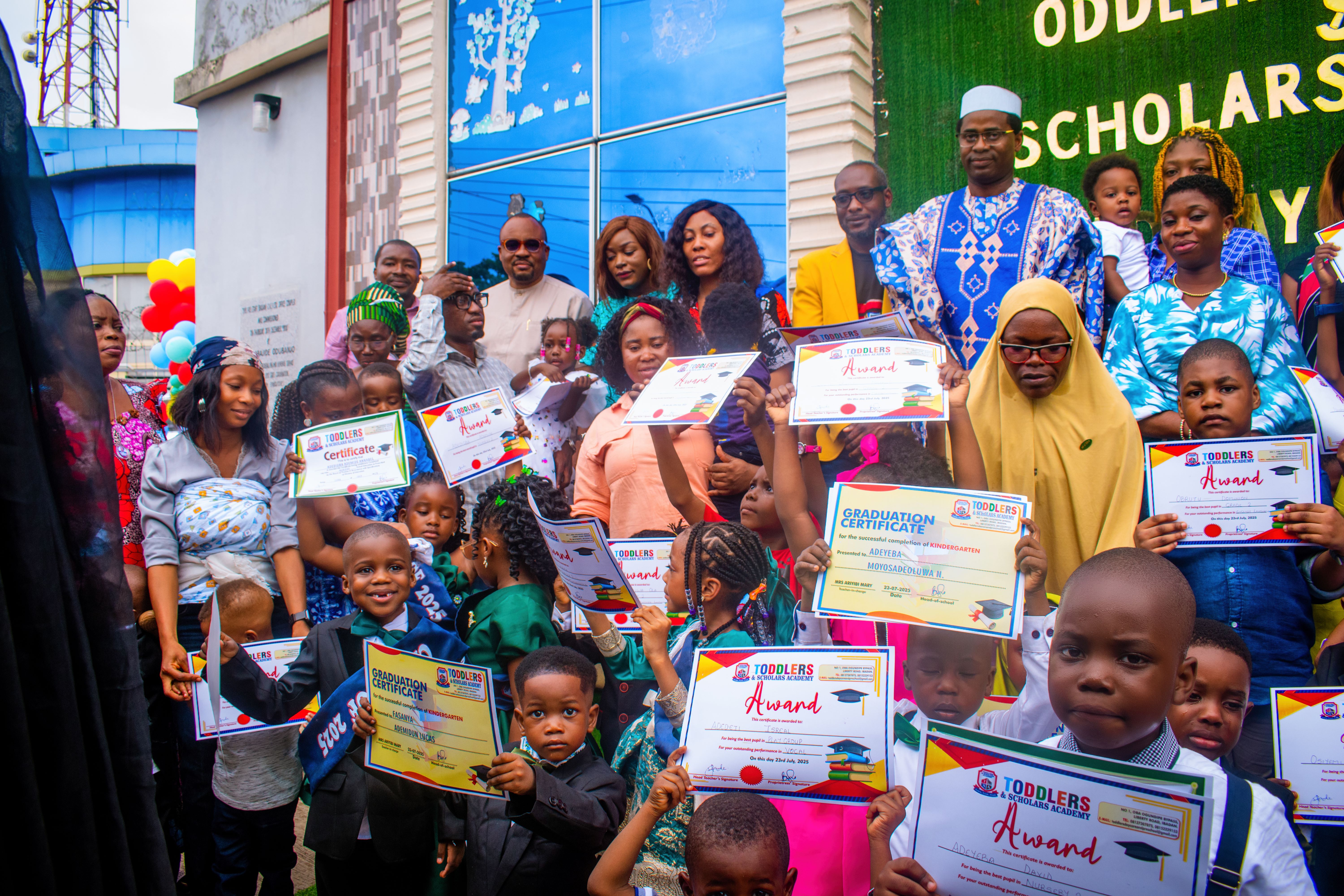 Proud families at the prize giving ceremony