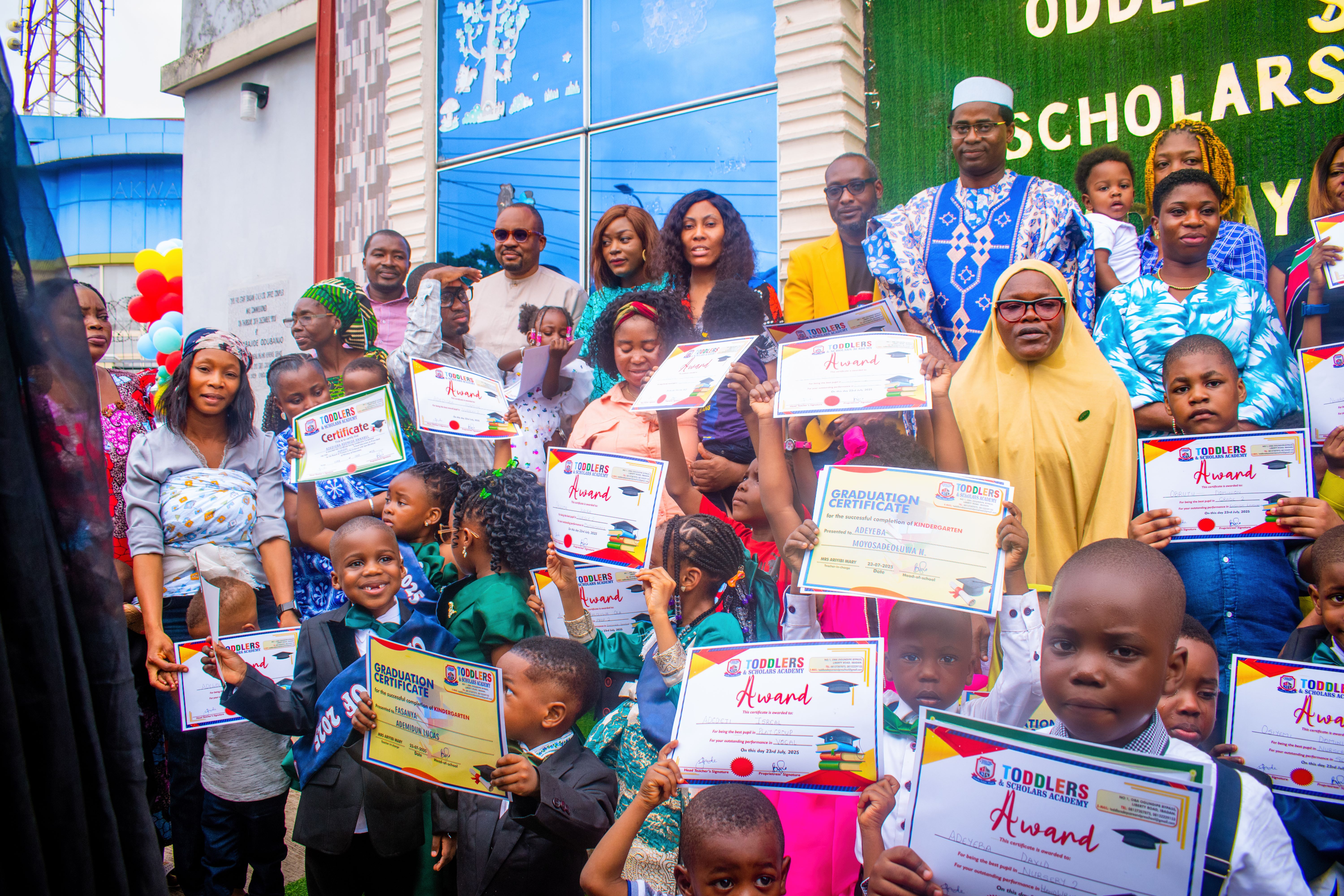 Families and children at Prize Giving Day